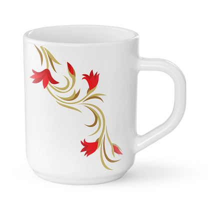 Larah By Borosil Red Lily Mug 240 ml x 1