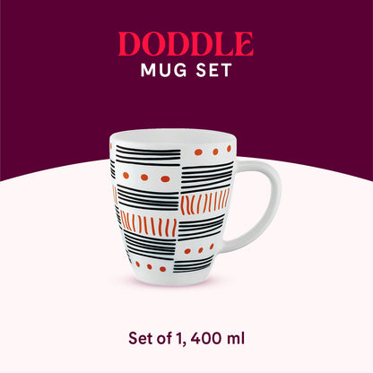 Larah by Borosil Doodle Mug 390 ml