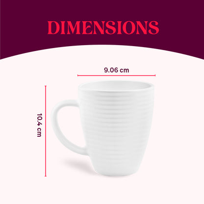 Larah By Borosil Orbit Mug, White 390 ml x 1