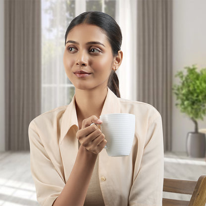 Larah By Borosil Orbit Mug, White 390 ml x 1