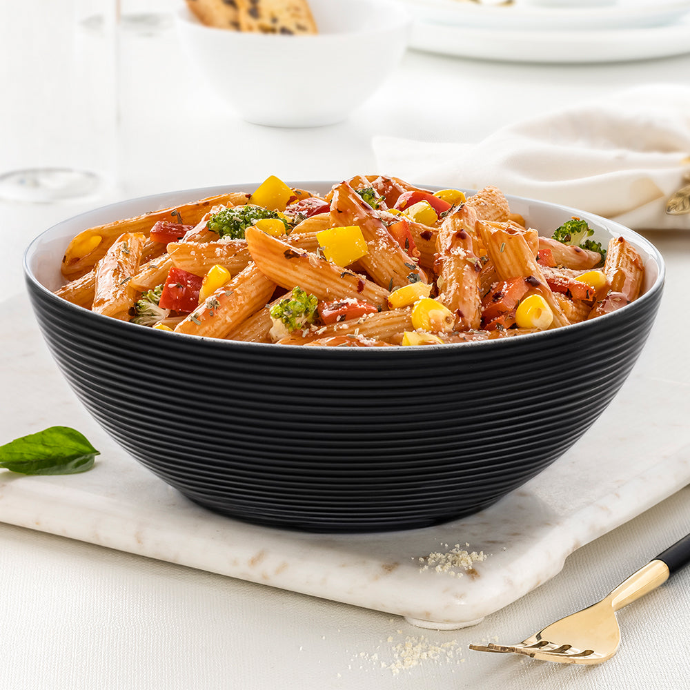 Larah by Borosil Black Serving Bowl, 1.3L