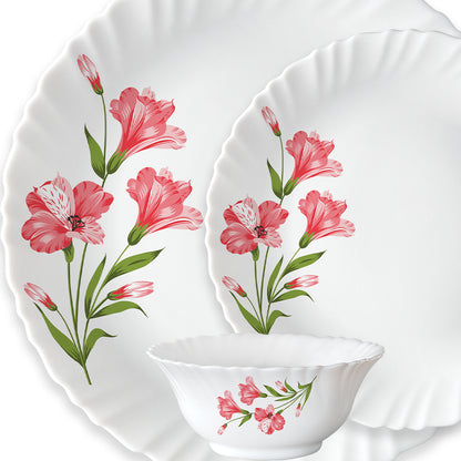 Larah by Borosil, Marina Peach Dinner Set 20 pc Set: Serves 6