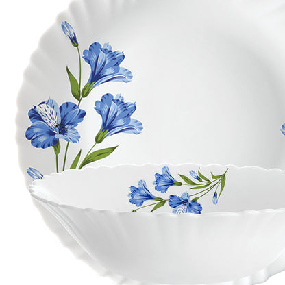 Larah by Borosil, Marina Blue Dinner Set 21 pc Set: Serves 6 (Option 2)