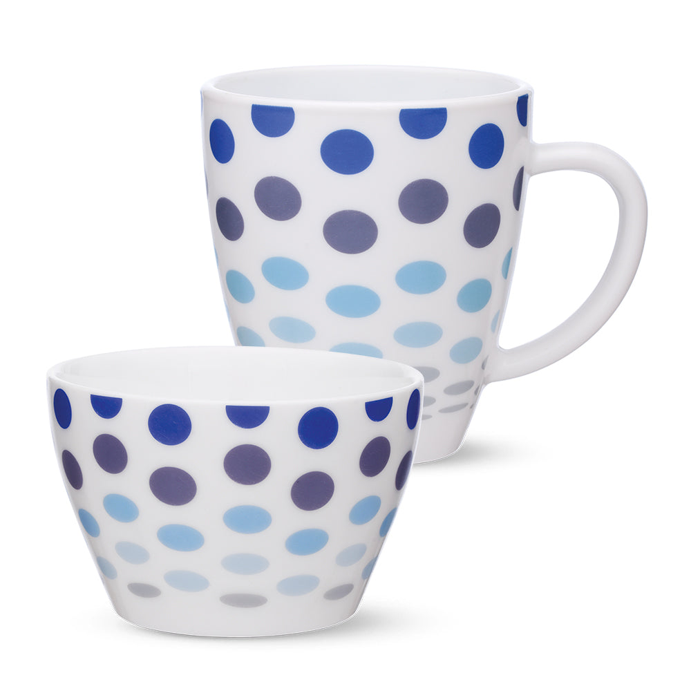 Larah by Borosil Polka Blue Breakfast Set 2 pc Set