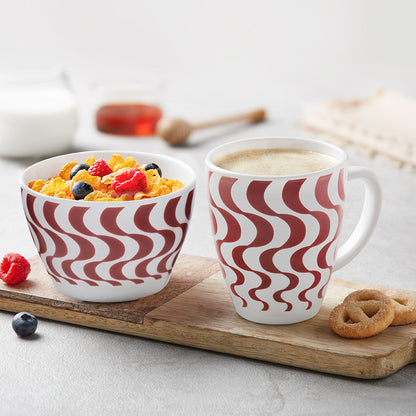 Larah by Borosil Waves Brown Breakfast Set 2 pc Set