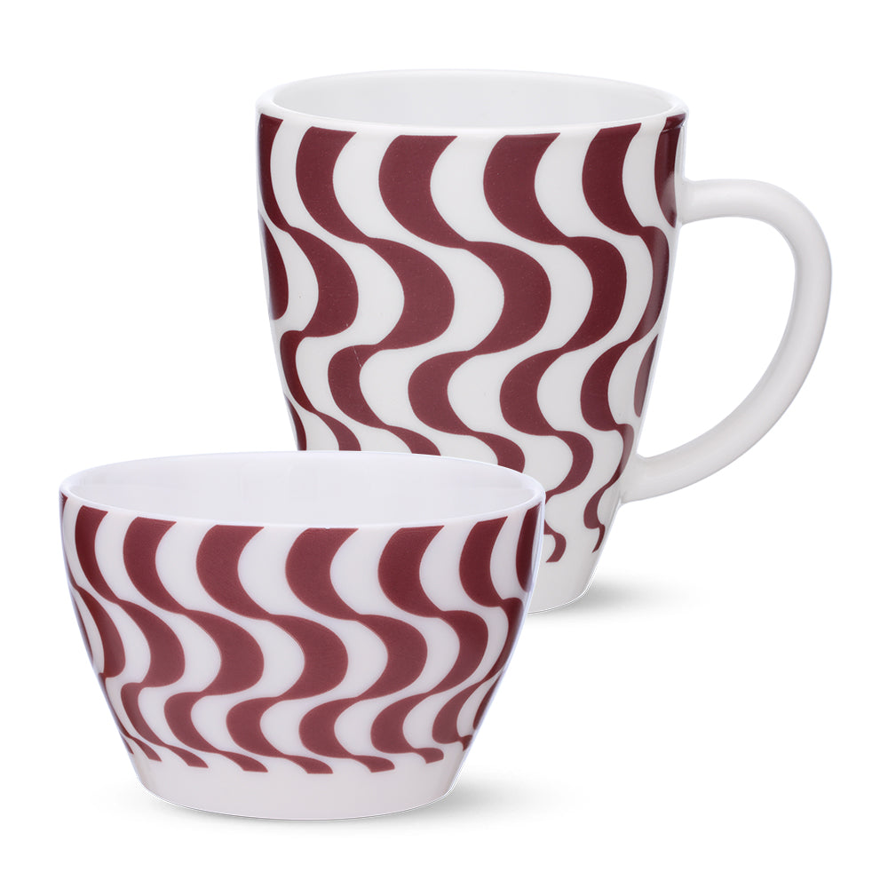 Larah by Borosil Waves Brown Breakfast Set 2 pc Set