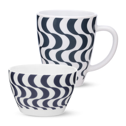 Larah by Borosil Waves Blue Breakfast Set 2 pc Set