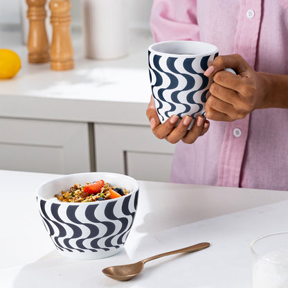 Larah by Borosil Waves Blue Breakfast Set 2 pc Set