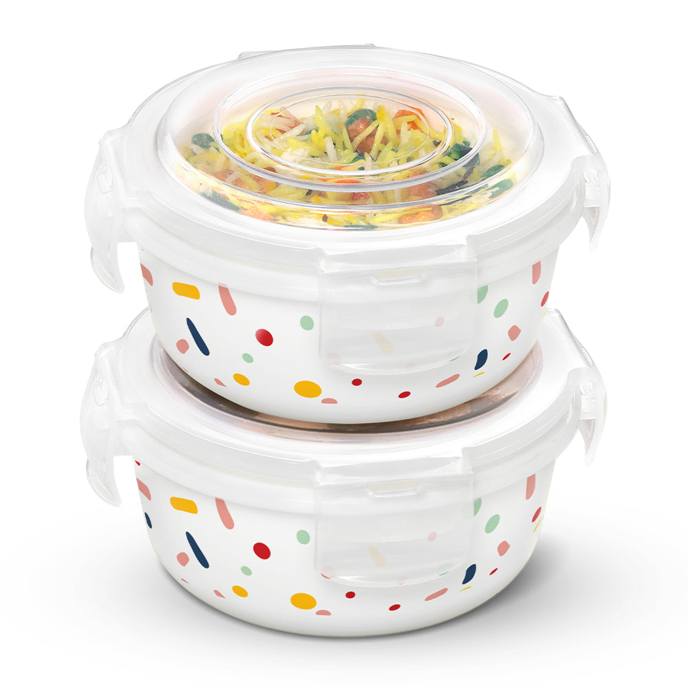 Larah By Borosil Aria Klip N Store Storage Container 400 ml x 2