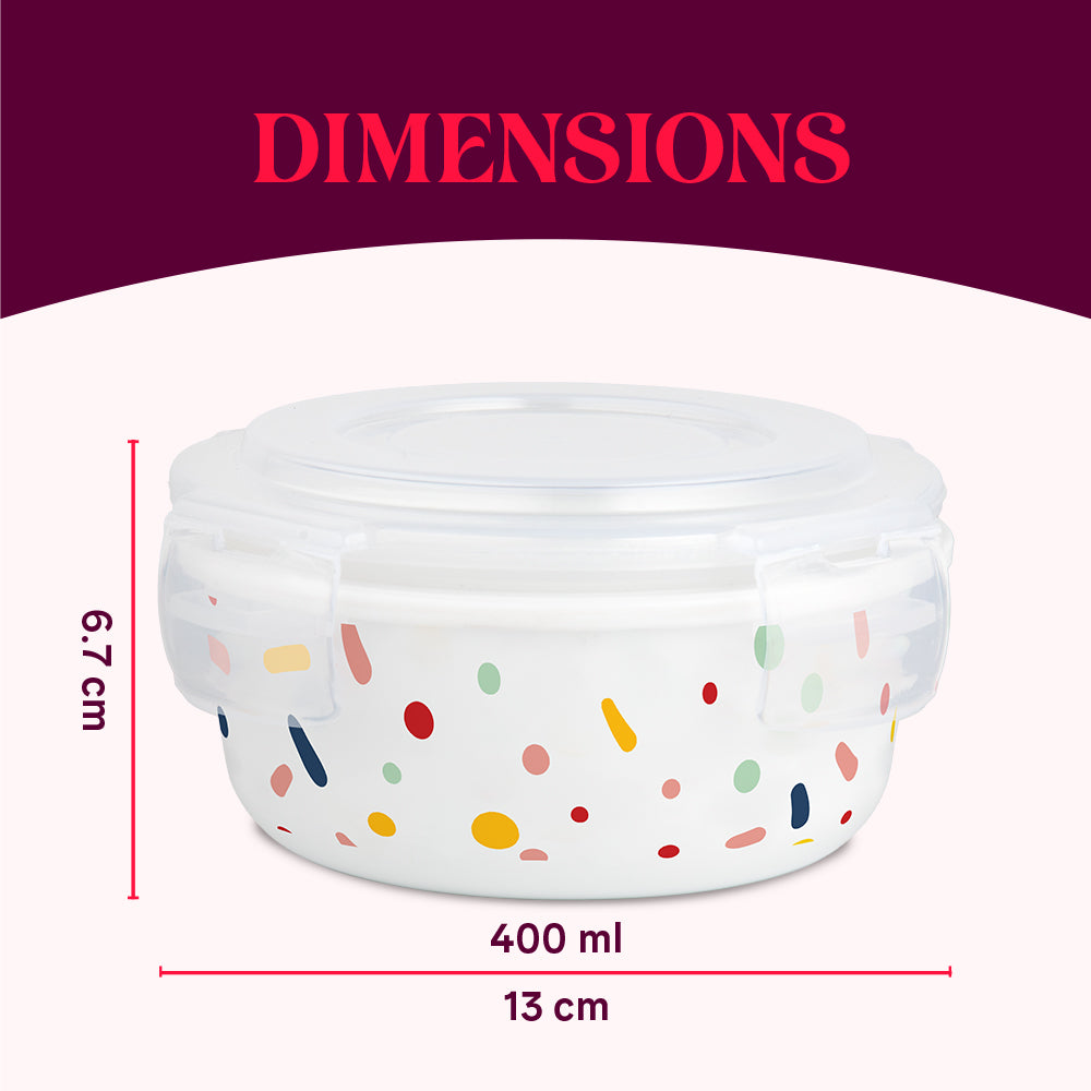 Larah By Borosil Aria Klip N Store Storage Container 400 ml x 2