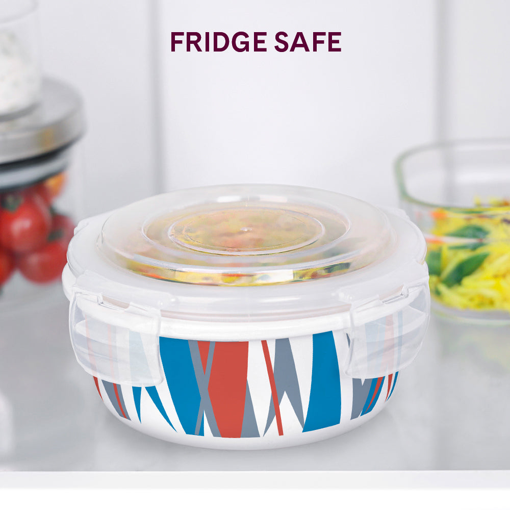 Larah By Borosil Geo Orange Klip N Store Storage Container 400 ml x 2