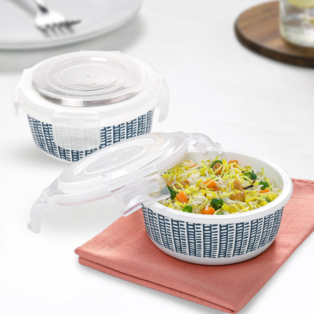 Larah Opalware, Helix Klip N Store Round Container, Set of 2