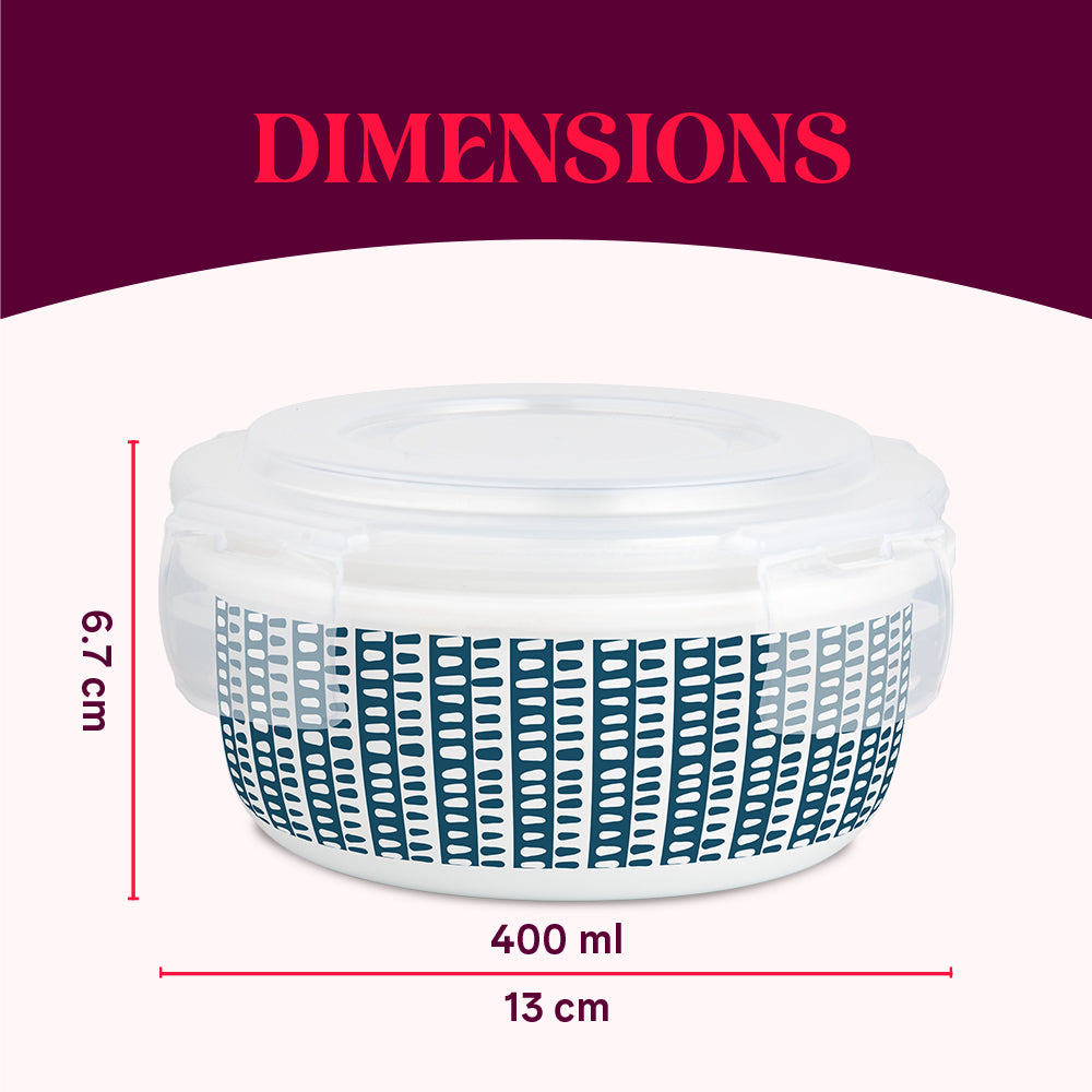 Larah By Borosil Helix Klip N Store Storage Container 400 ml x 2