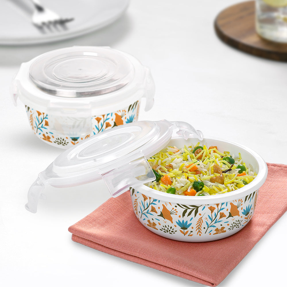 Larah Opalware, Ziva Sky Klip N Store Round Container, Set of 2