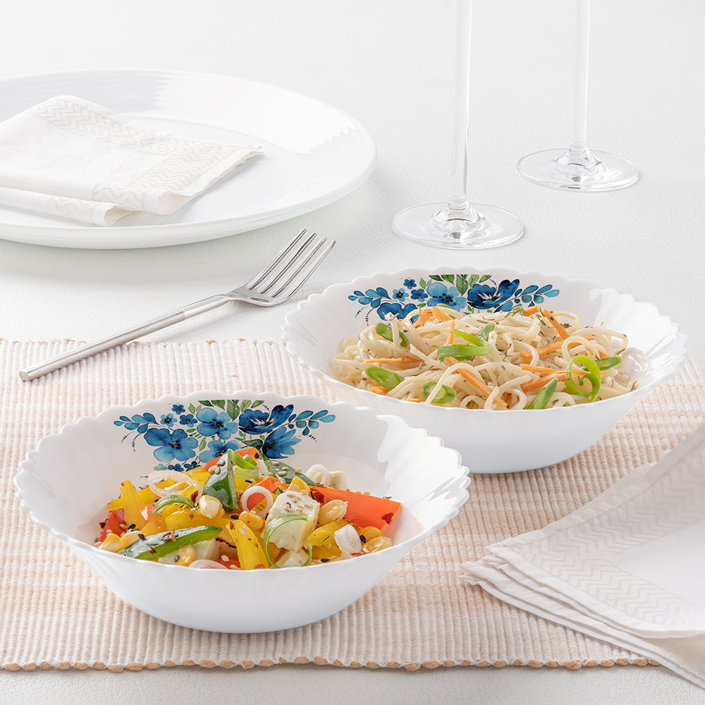 Larah by Borosil Pansy Multipurpose Bowl, 2 pc Set