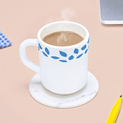 Larah by Borosil Blue Leaves Mug Set 240 ml x 2
