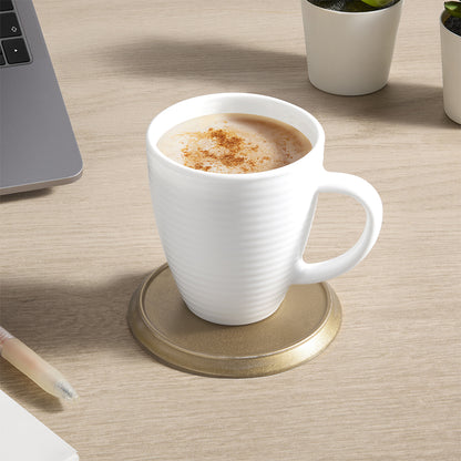 Larah By Borosil Orbit Mug, White 240 ml x 2