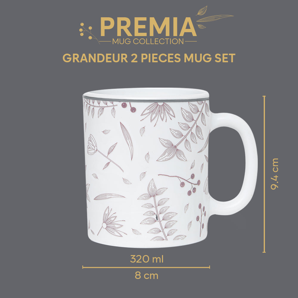 Larah By Borosil Grandeur Mug Set, 320 ml 320 ml x 2