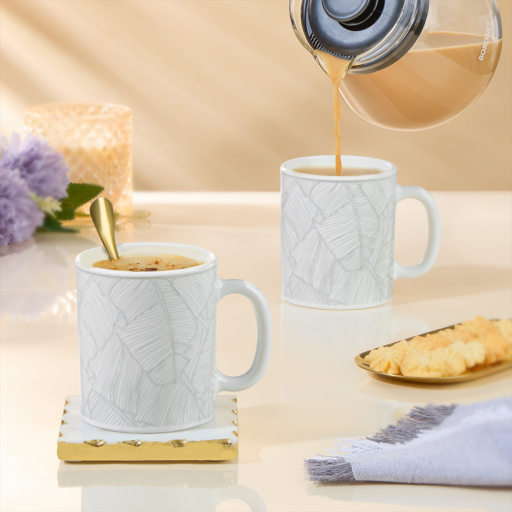 Larah By Borosil Ivy Mug Set, 320 ml 320 ml x 2