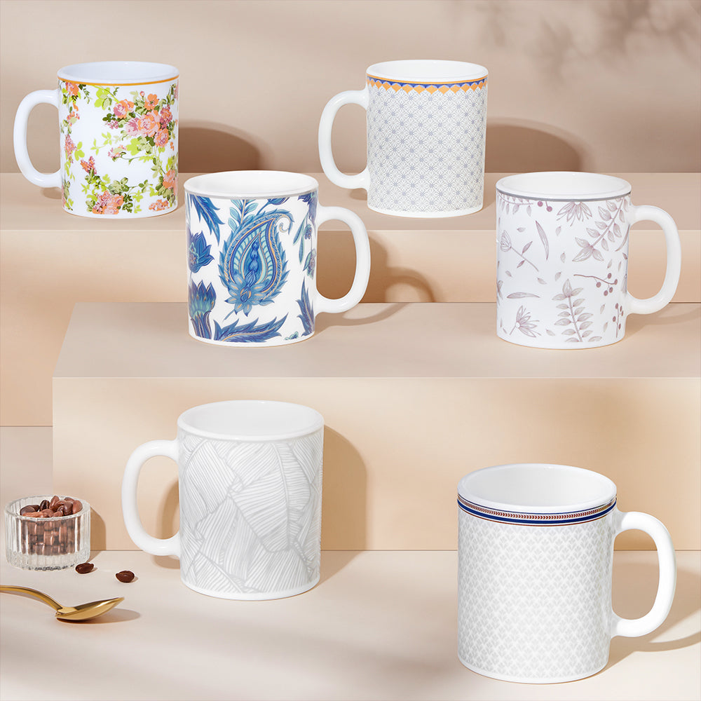 Larah By Borosil Ivy Mug Set, 320 ml 320 ml x 2