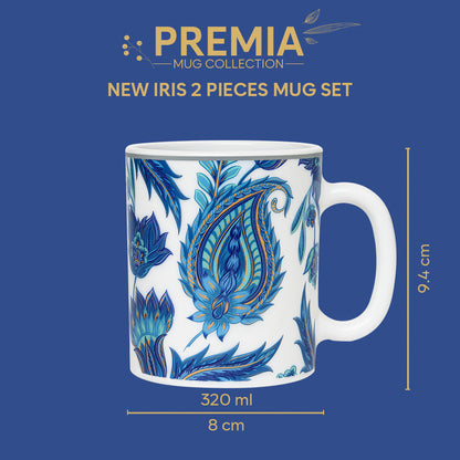 Larah By Borosil New Iris Mug Set, 320 ml 320 ml x 2