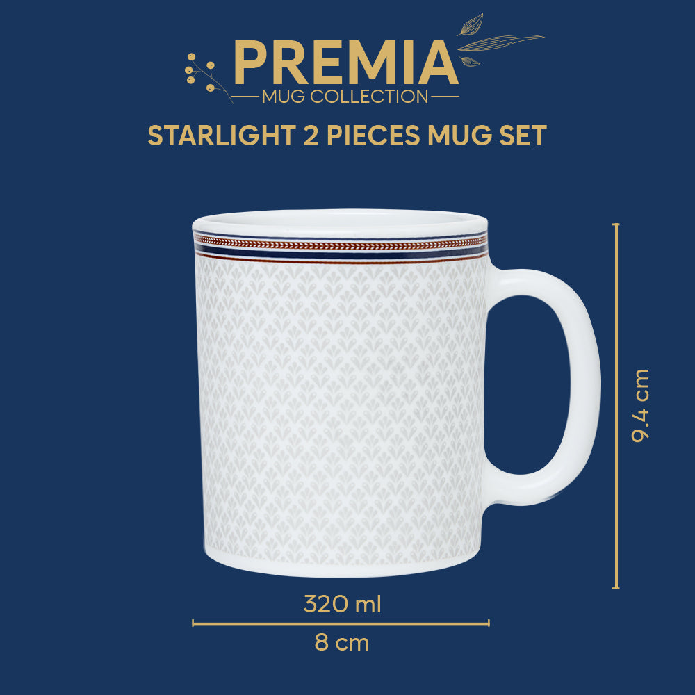 Larah By Borosil Starlight Mug Set, 320 ml 320 ml x 2