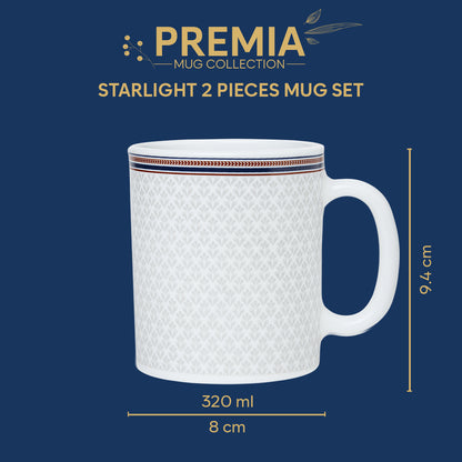 Larah By Borosil Starlight Mug Set, 320 ml 320 ml x 2