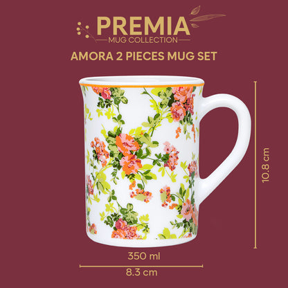 Larah By Borosil Amora Mug Set, 350 ml 350 ml x 2