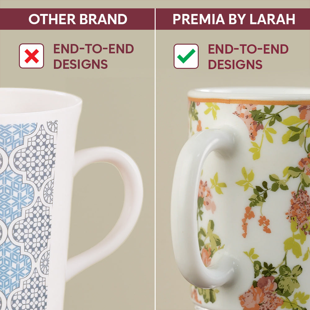 Larah By Borosil Amora Mug Set, 350 ml 350 ml x 2