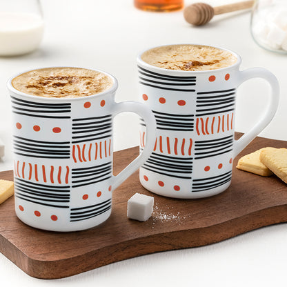 Larah by Borosil Doodle Mug Set 350 ml x 2