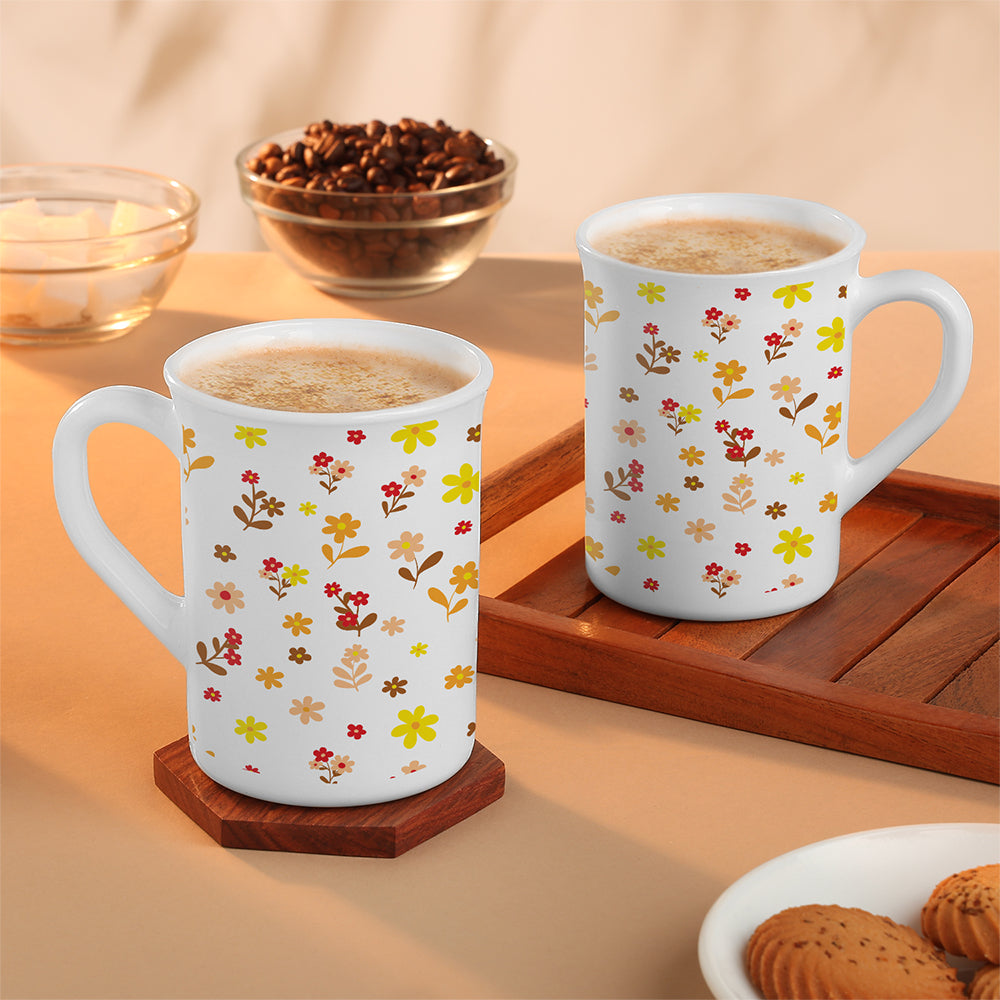 Larah Flora Sunset Opalware Mug Set