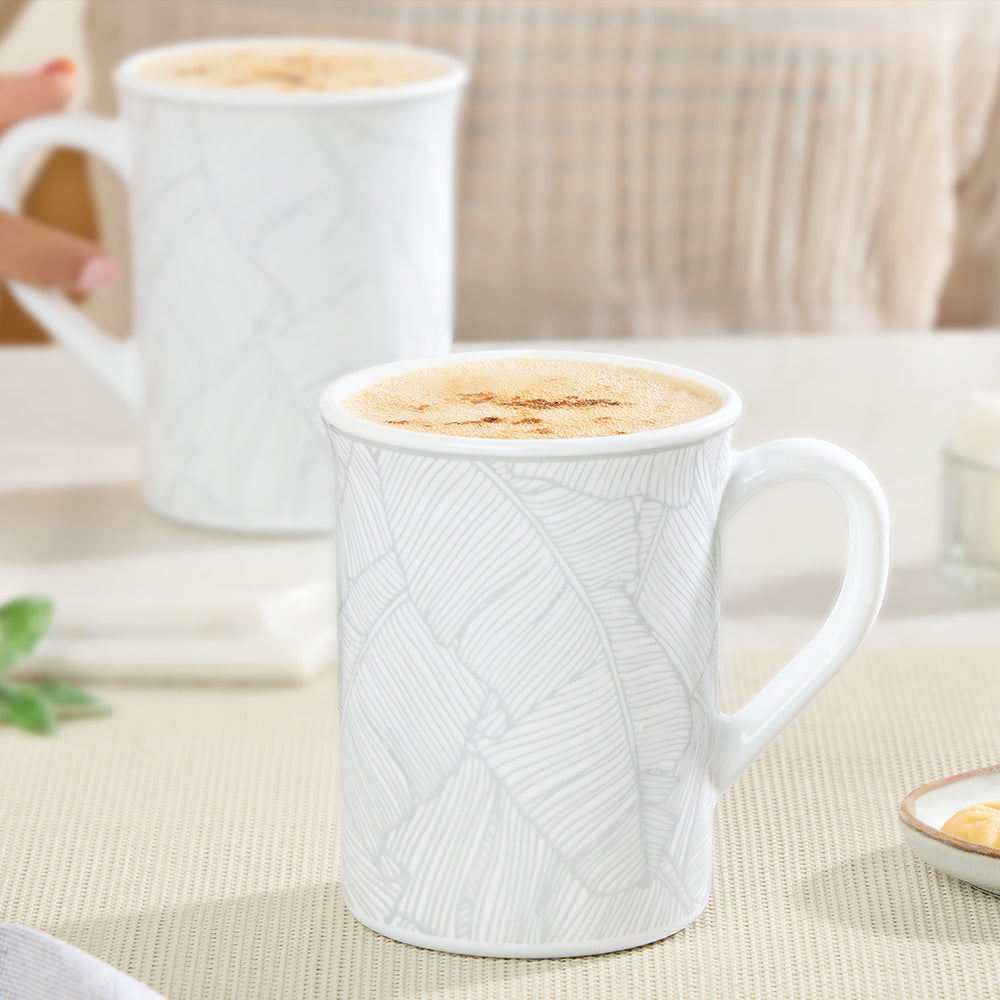 Larah By Borosil Ivy Mug Set, 350ml x 2