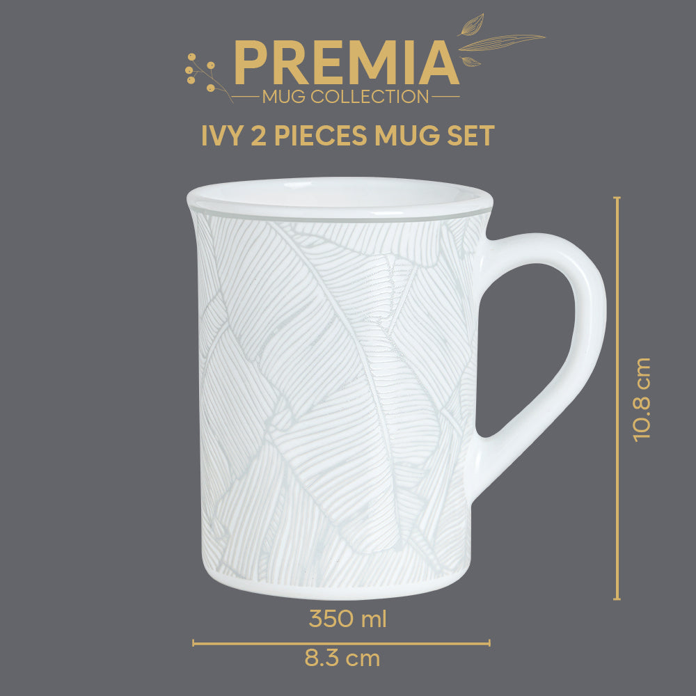 Larah By Borosil Ivy Mug Set, 350 ml