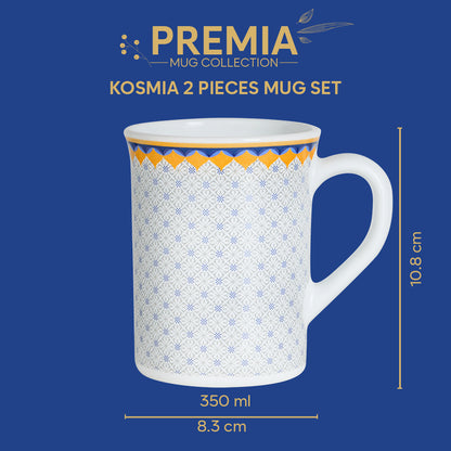 Larah By Borosil Kosmia Mug Set, 350 ml 350 ml x 2