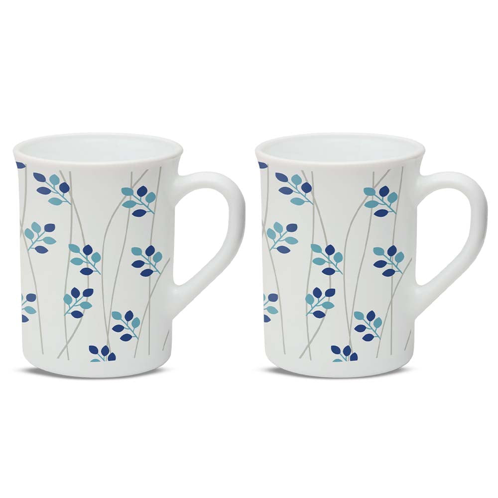 Larah Leafline Blue Opalware Mug Set