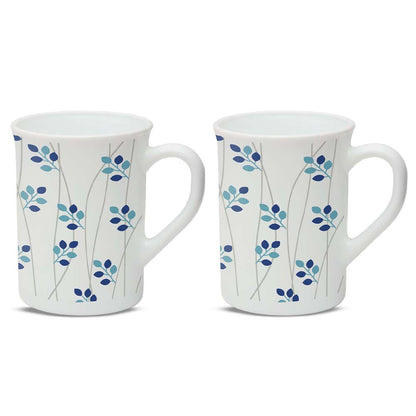 Larah Leafline Blue Opalware Mug Set