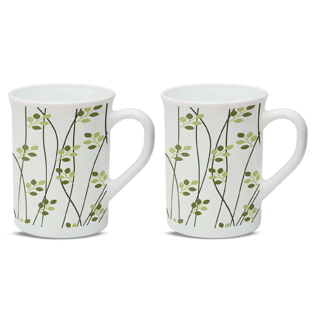 Larah Leafline Green Opalware Mug Set