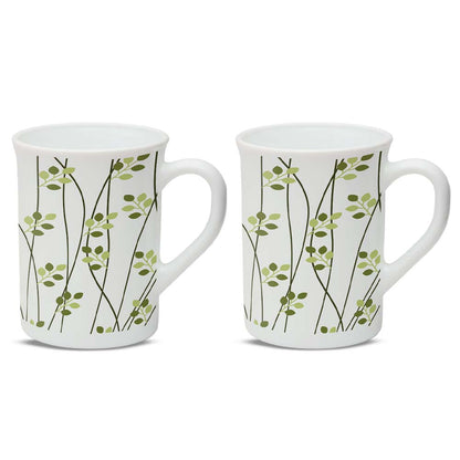 Larah Leafline Green Opalware Mug Set