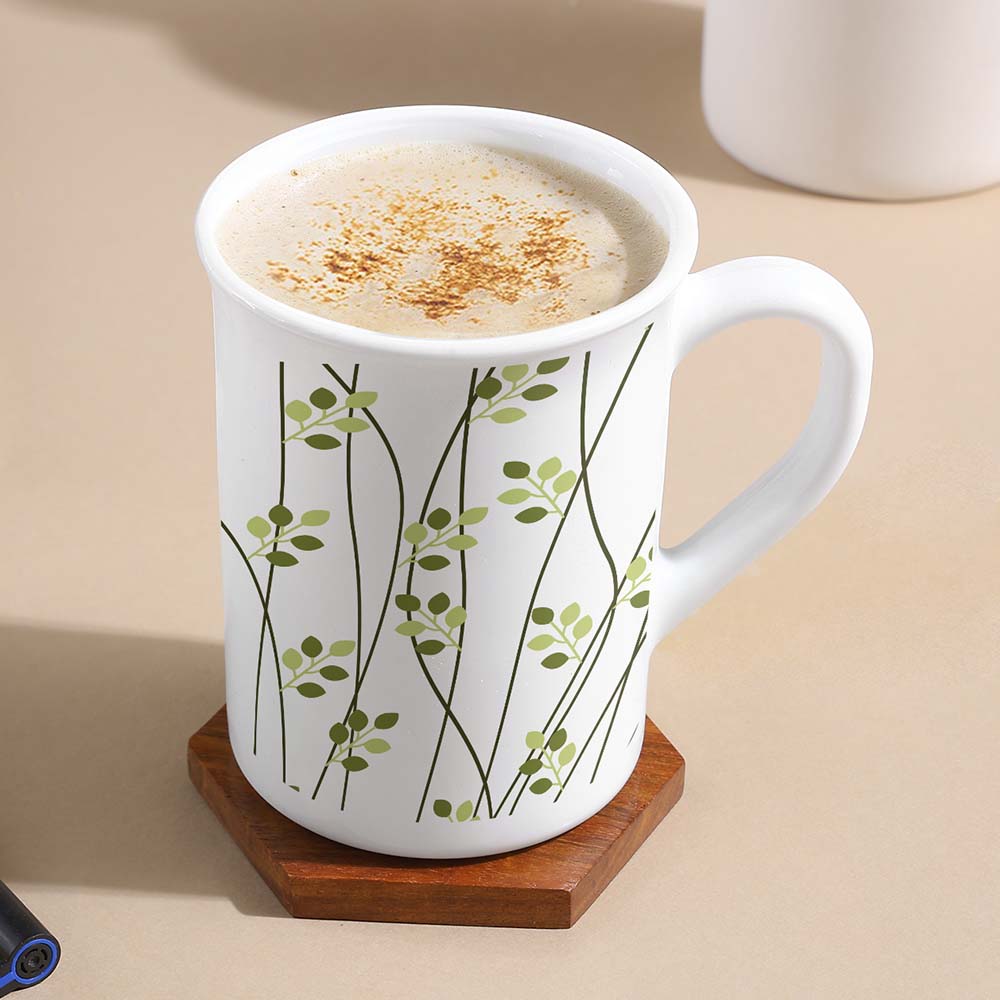 Larah Leafline Green Opalware Mug Set