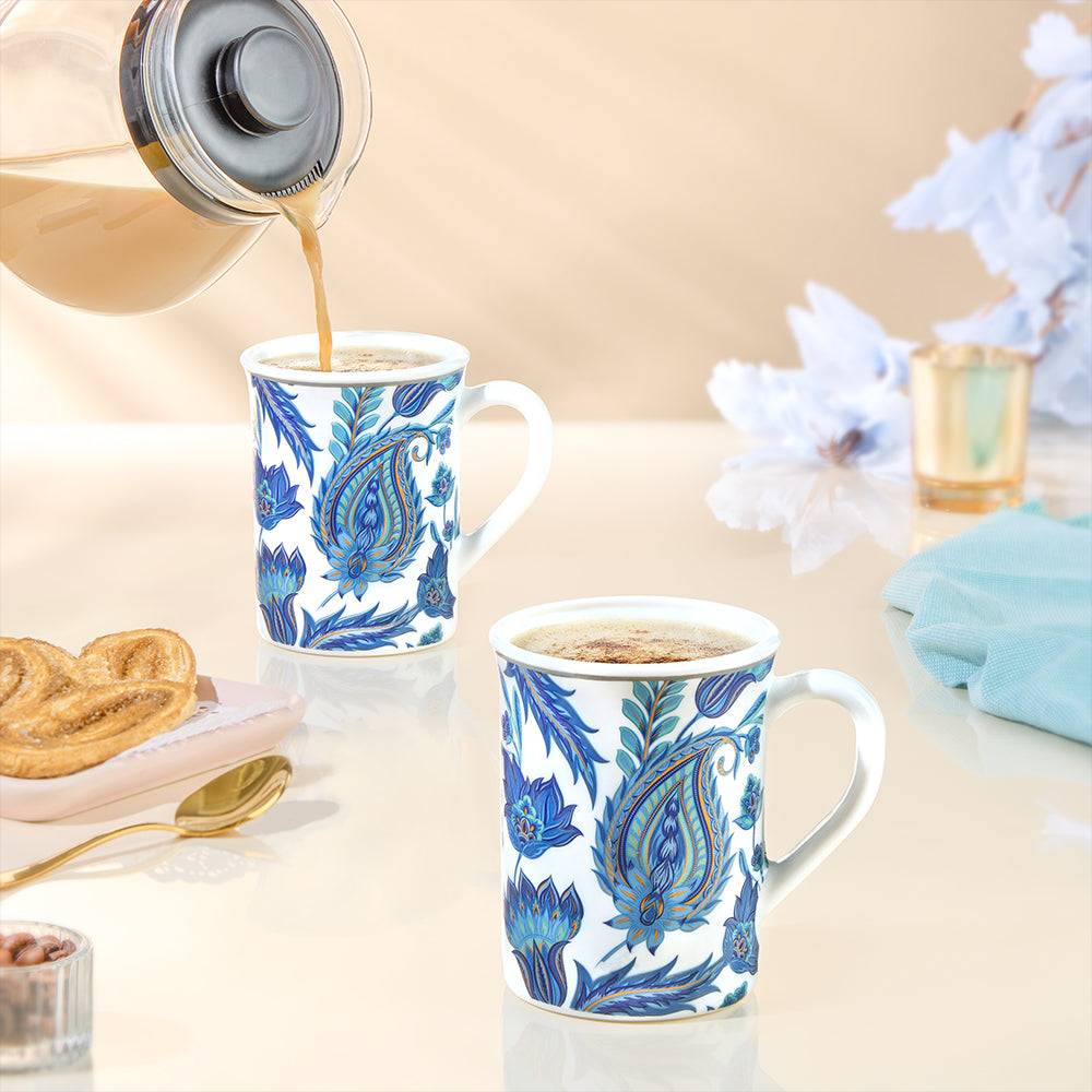 Larah By Borosil New Iris Mug Set, 350 ml 350 ml x 2