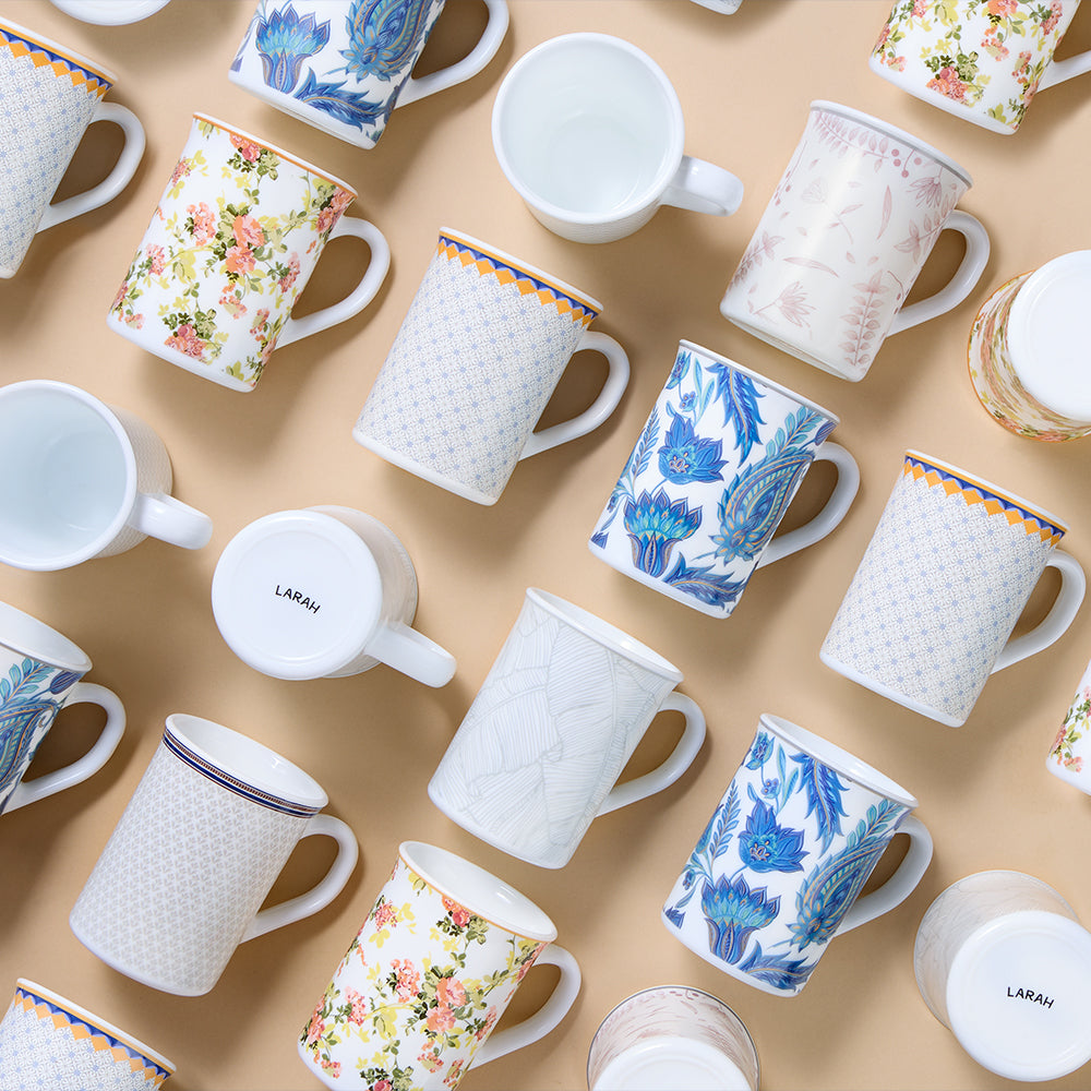 Larah By Borosil New Iris Mug Set, 350 ml 350 ml x 2