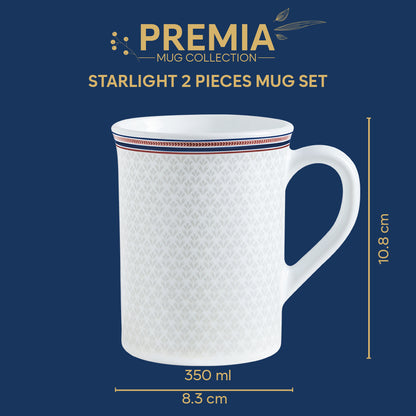 Larah By Borosil Starlight Mug Set, 350 ml 350 ml x 2