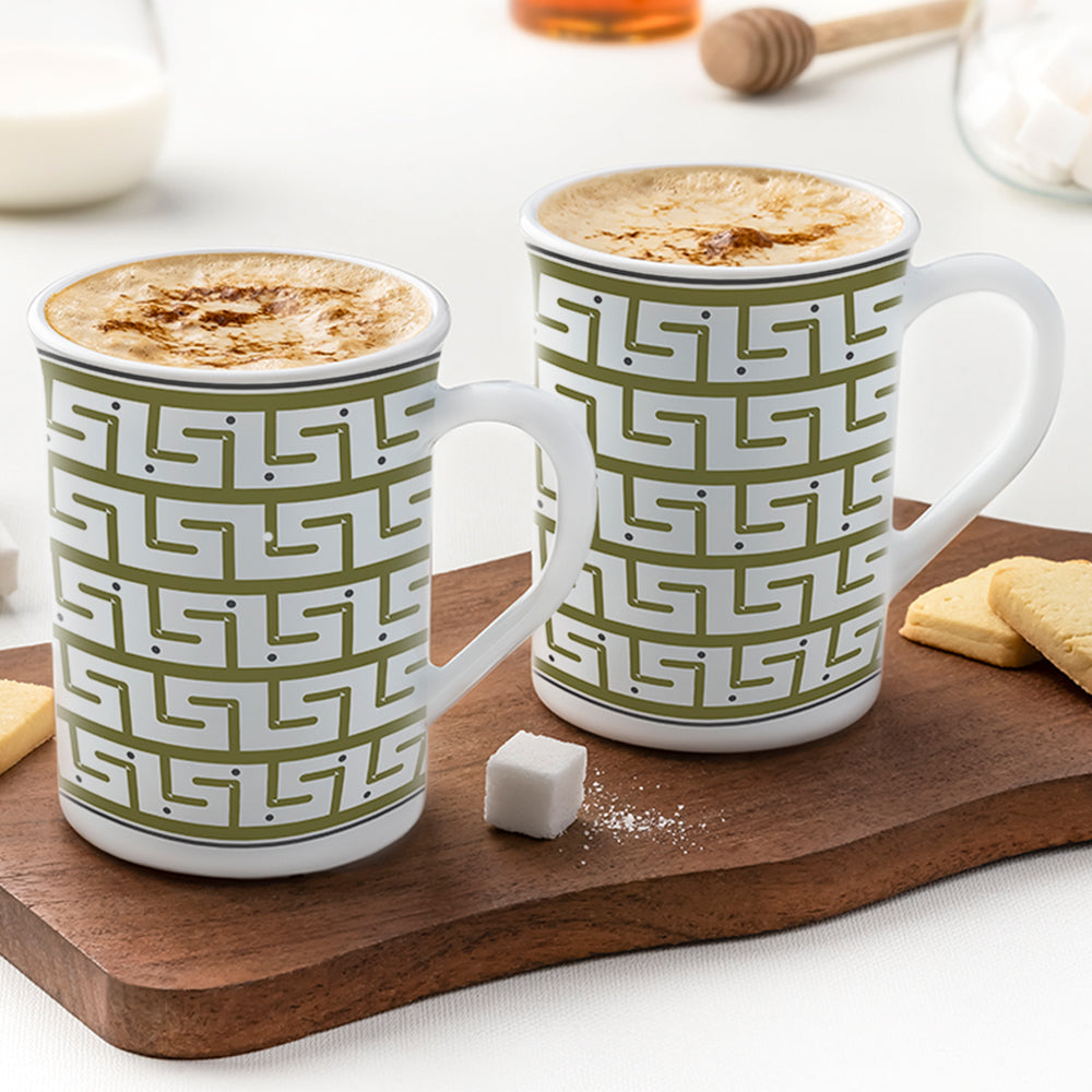 Larah by Borosil Trellis Mug Set, 350ml x 2