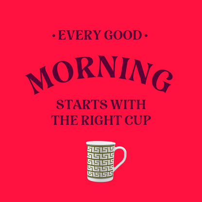 Larah by Borosil Trellis Mug Set 350 ml x 2