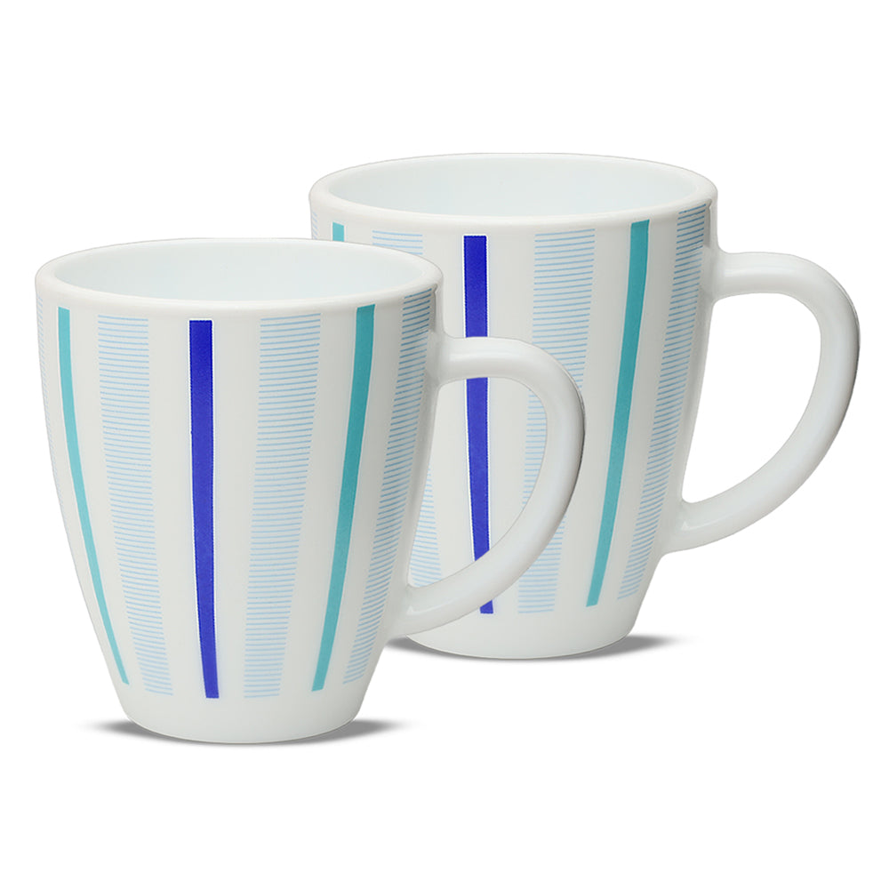 Larah Blue Strip Opalware Mug Set