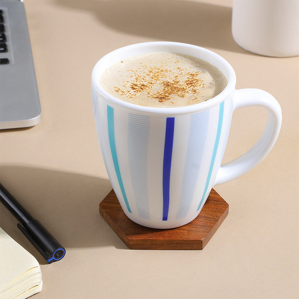 Larah Blue Strip Opalware Mug Set