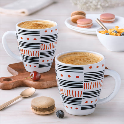 Larah by Borosil Doodle Mug Set 400 ml x 2