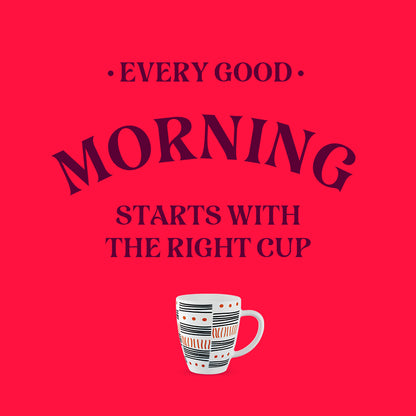 Larah by Borosil Doodle Mug Set 400 ml x 2