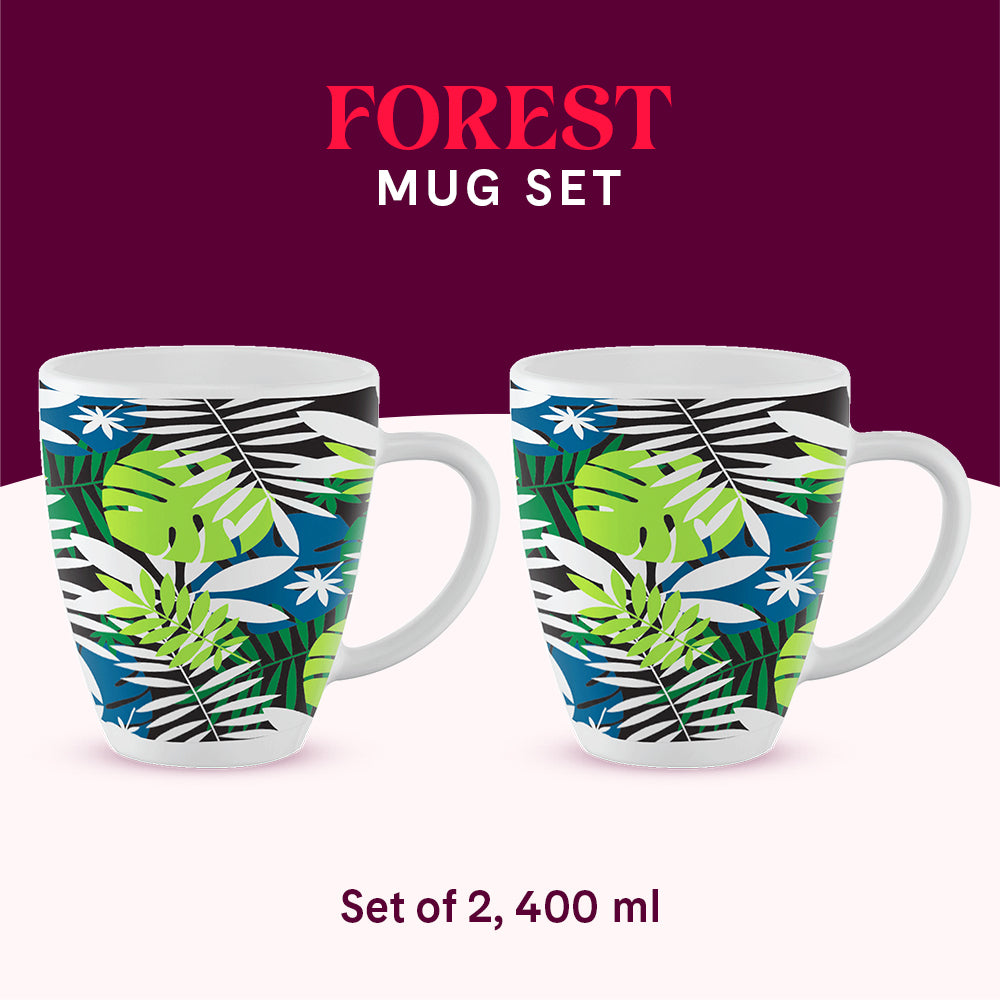 Larah by Borosil Forest Mug Set 400 ml x 2