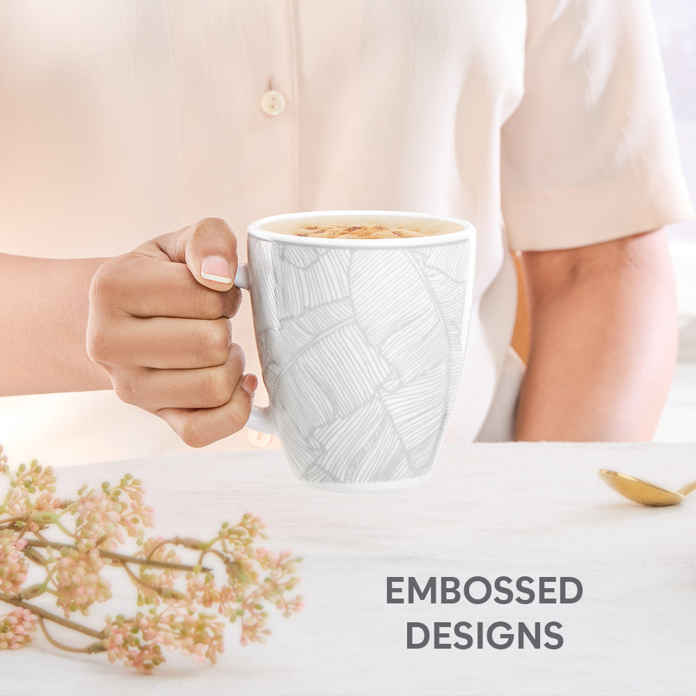 Larah By Borosil Ivy Mug Set, 390 ml 390 ml x 2